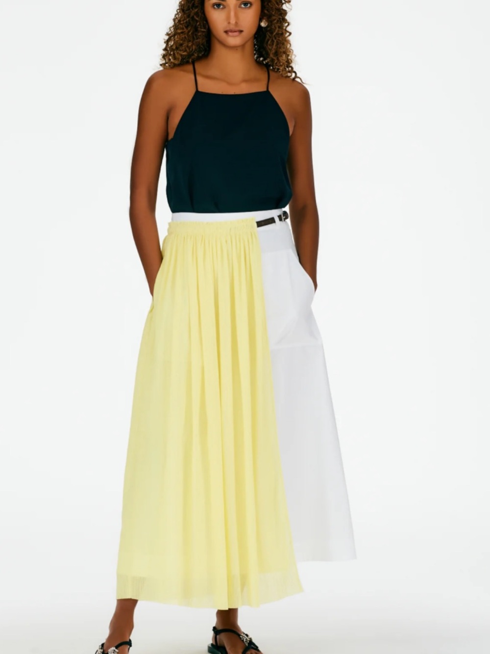 Tibi white skirt with half skirt overlay. Size 4